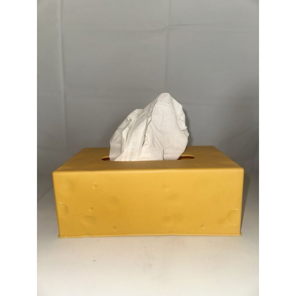 Yellow Cheese Rectangle Tissue Box Cover 1pc New Novelty